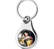 Stainless Steel Color Saint Agatha Keychain