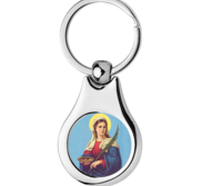 Stainless Steel Color Saint Lucy Keychain