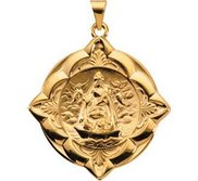 14K Gold Caridad Del Cobre Religious Medal