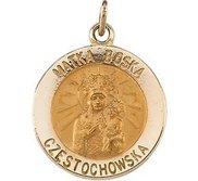 Round Matka Boska Religious Medal