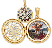 Saint Michael Ornate Cut out Round Locket