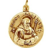 Small Saint Benedict Round Relief Religious Medal