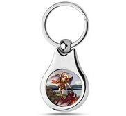 Stainless Steel Color Saint Michael Keychain