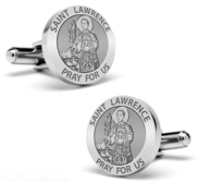 Saint Lawrence of Rome Stainless Steel Cufflinks