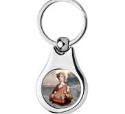 Stainless Steel Color Saint Cecilia Keychain