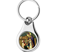 Stainless Steel Color Saint Blaise Keychain