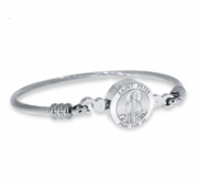 Stainless Steel Saint Peter Bangle Bracelet