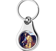 Stainless Steel Color Saint Andrew Keychain