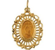 14K Gold Our Lady Of Guadalupe Religious Medal