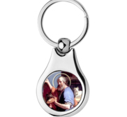 Stainless Steel Color Saint Luke Keychain