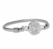 Stainless Steel Our Lady of Mount Carmel Bangle Bracelet