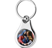 Stainless Steel Color Saint Elizabeth  Mary s Cousin  Keychain