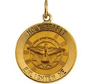 14K Gold Holy Spirit Religious Medal