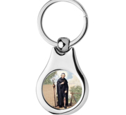 Stainless Steel Color Saint Peregrine Keychain