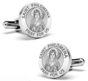 Saint Philomena Stainless Steel Cufflinks