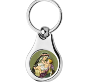 Stainless Steel Color Saint Rose of Lima Keychain