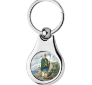 Stainless Steel Color Saint Patrick Keychain