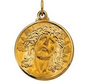 14k Gold Ecce Homo Religious Medal