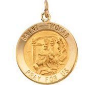 14K Gold Saint Thomas Religious Medal