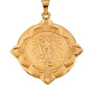 14k Gold Saint Raphael Religious Medal