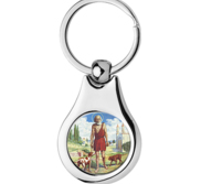 Stainless Steel Color Saint Lazarus Keychain