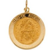 14K Gold Nino de Atocha Religious Medal