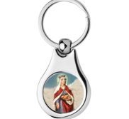 Stainless Steel Color Saint Elizabeth Of Hungary Keychain