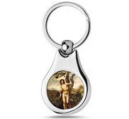 Stainless Steel Color Saint Sebastian Keychain