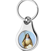 Stainless Steel Color Saint Monica Keychain