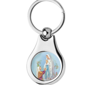 Stainless Steel Color Saint Bernadette Keychain