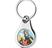 Stainless Steel Color Saint Anne Keychain