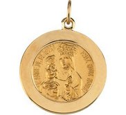 14K Gold Saint Anne de Beau Pre Religious Medal