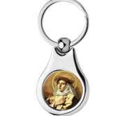 Stainless Steel Color Saint Catherine of Siena Keychain