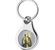 Stainless Steel Color Saint Peter Keychain