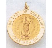 14K Gold Our Lady Of Guadalupe medal