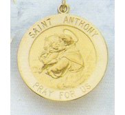 14K Gold Saint Anthony Religious Medal