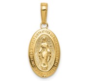 14K Yellow Gold Oval Miraculous Medal