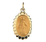 14k Yellow Gold Oval MIRACULOUS MEDAL