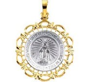 14K White and Yellow Gold Miraculous Medal