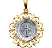 14K White and Yellow Gold Miraculous Medal