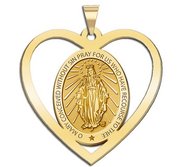 Miraculous Medal Heart Shaped Cut out  EXCLUSIVE 