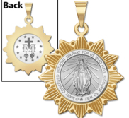 Miraculous Medal Two Tone Sun Border Medals  EXCLUSIVE 