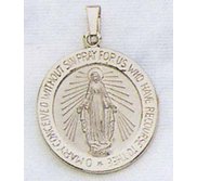 14K White Gold Miraculous Medal