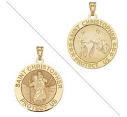 Bicycle   Saint Christopher Doubledside Sports Religious Medal  EXCLUSIVE 