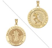 Football   Saint Christopher Doubledside Sports Religious Medal  EXCLUSIVE 