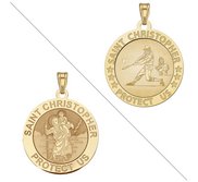 Baseball   Saint Christopher Doubledside Sports Religious Medal  EXCLUSIVE 