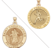 Men s Track   Field   Saint Christopher Doubledside Sports Religious Medal  EXCLUSIVE 