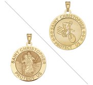 Cycling   Saint Christopher Doubledside Sports Religious Medal  EXCLUSIVE 