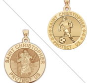 Women s and Girl s SOCCER   Saint Christopher Doubledside Sports Religious Medal  EXCLUSIVE 