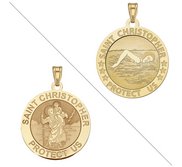 Swimmer  female    Saint Christopher Doubledside Sports Religious Medal